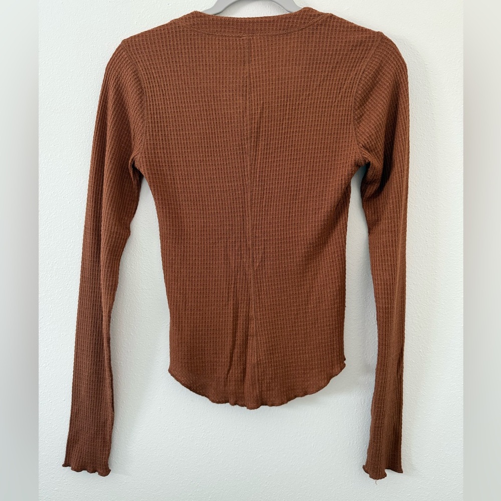 Free People Intimately One of the Girls Waffle Henley size small - Picture 5 of 8